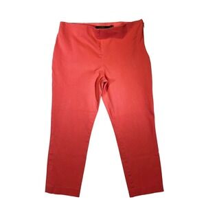 Lauren Ralph Lauren Womens Size 12 Coral Pink Side Zip Ankle Pants Cropped Slim